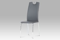 Jídelní židle koženka šedá / chrom DCL-419 GREY